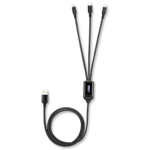fast charger 1 in 3 light up logo cable