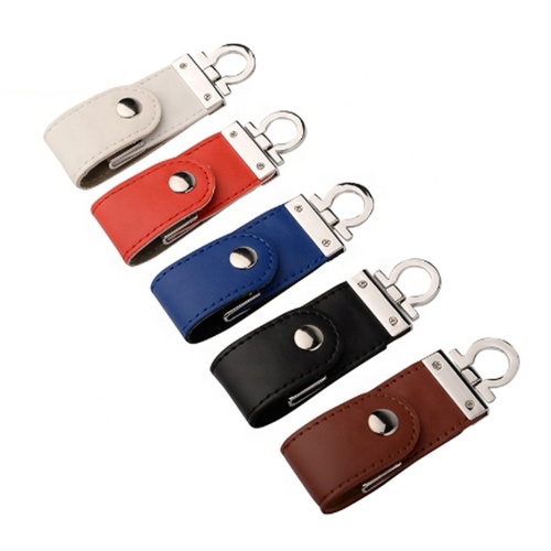 keychain PU real leather usb flash drive embossing engraving logo